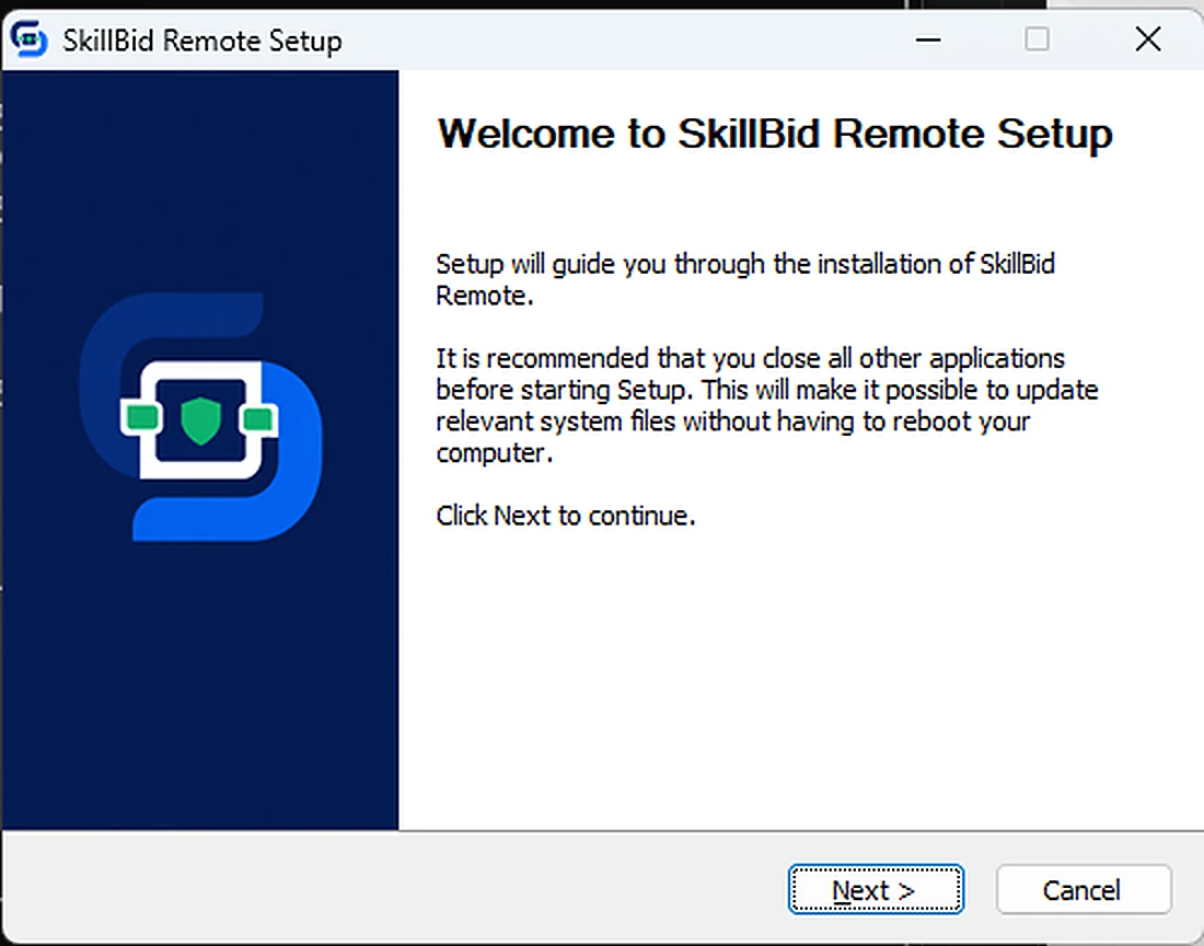 SkillBid Remote Windows download and account setup